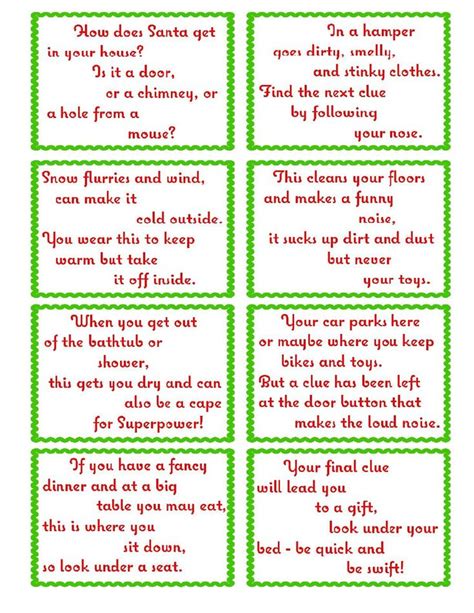 Check spelling or type a new query. Treasure Hunt Clue Cards- Page 2 | elfoutfitters.com #elfoutfitters free printable christmas day ...