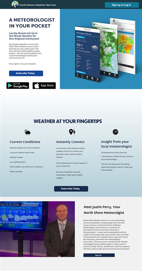 North Shore Weather Service App Design On Behance