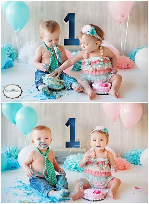Twins Cake Smash Twin Birthday Twins 1st Birthdays First Birthday Pictures