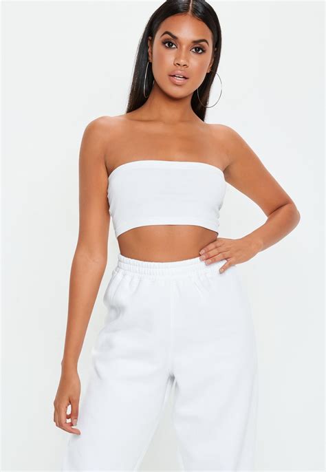 White Basic Bandeau Top Missguided Petite Dresses Petite Outfits