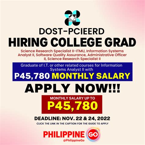 DOST PCIEERD Has Opportunities Available To Apply Philippine Go