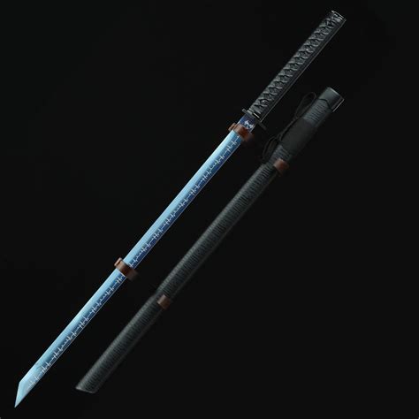 Handmade High Manganese Steel Blue Straight Blade Chokuto Real Japanese