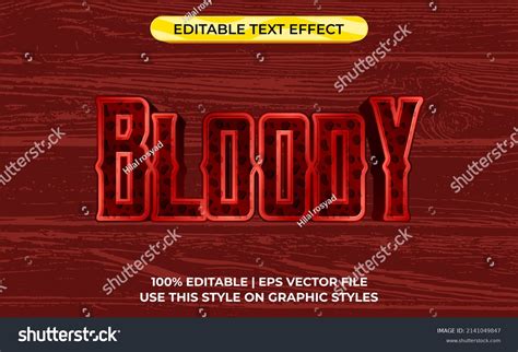 Bloody 3d Text Effect Red Blood Stock Vector Royalty Free 2141049847