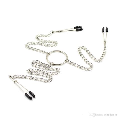 Stainless Steel Nipple Clamps Labia Clitoris Clips With Chain Nipple Breast Milk Clips Slave