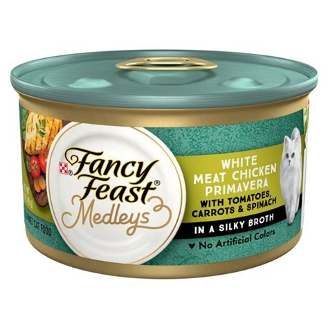 Fancy Feast Medleys White Meat Chicken Primavera Canned Cat Food 3 Oz