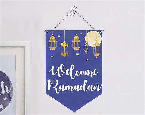 Welcome Ramadan Decoration Ramadan Paper Sign Ramadan Flag Ramadan