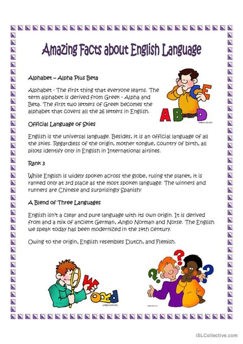 Amazing Facts About English Language English Esl Worksheets Pdf And Doc