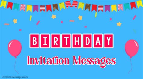 Best 70 Birthday Party Invitation Messages Occasions Messages
