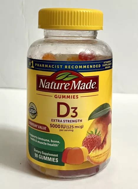 Nature Made Extra Strength Vitamin D3 5000 Iu 125 Mcg 90 Gummies