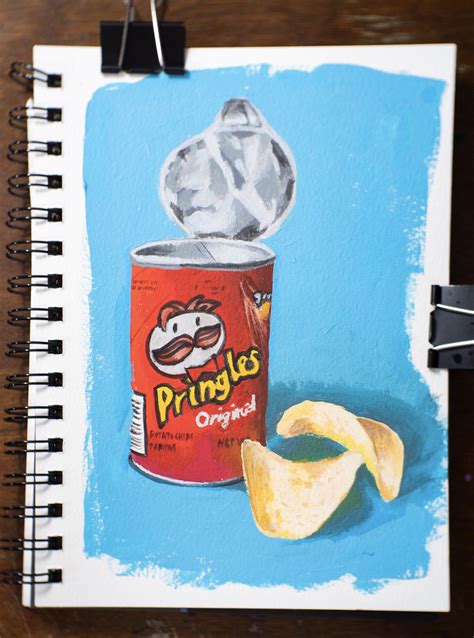Acrylic Still Life Of Pringles Can Rdrawing