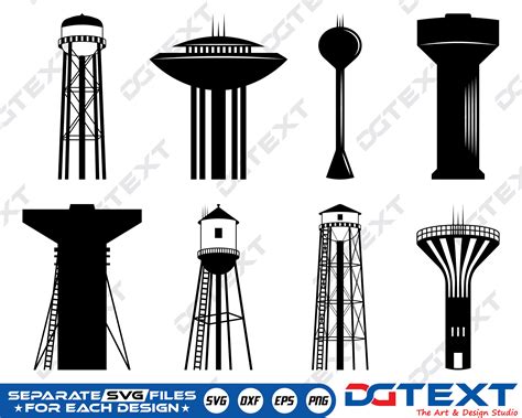 Water Tower Svg Water Tower Vector Silhouette Cricut File Etsy