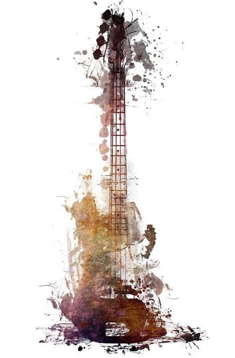 Bass Guitar Watercolor Canvas Wall Art Bass Player Center
