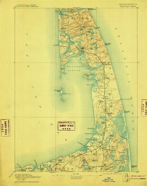 Wellfleet Massachusetts 1893 1910 Usgs Old Topo Map 15x15 Quad Old