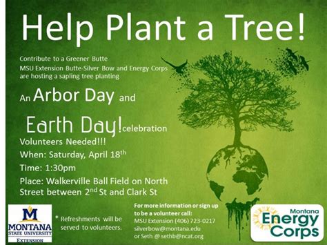 Help Plant A Tree For Earth Day 04182015 Walkerville Montana