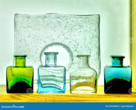 Colorful Glass Bottles Stock Image Image Of Clear Still 21410243