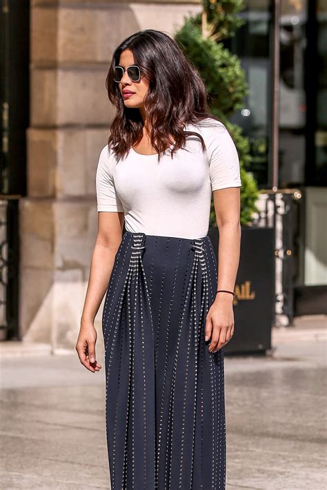 Priyanka Chopra Takes A Stroll At Place Vendôme In Paris In Dion Lee Tom Lorenzo