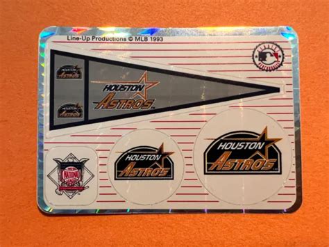 Vintage Prismatic Houston Astros Mlb Decal Stickers From 1993 500