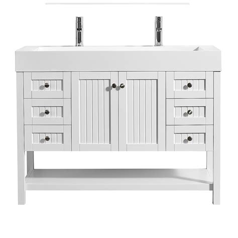 Almost all 48 inch vanities are double sinks, however a single sink option can leave you plenty of countertop space or creates a dramatic oversized look. Vinnova Pavia 48 inch Single Vanity in White with Acrylic ...
