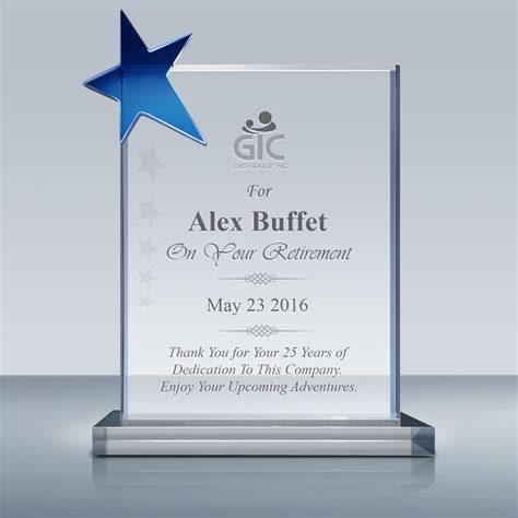 Discover 32 memento designs on dribbble. Retirement Crysal Award - Crystal Star Plaque (027 ...