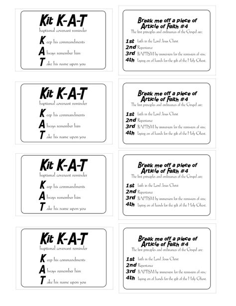 Kit Kat Baptism Free Printable