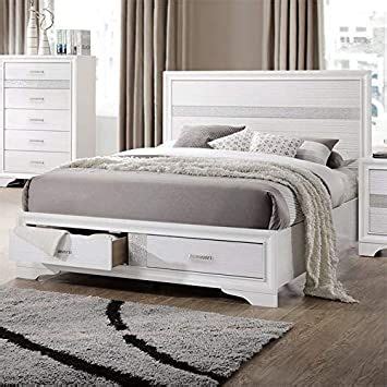 Favorite add to … installing the floating headboard at any height is simple, thanks to its innovative hanging rail mounting system. BOWERY HILL King Storage Panel Bed in White and Rhinestone ...