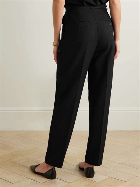 Toteme Pleated Recycled Woven Tapered Pants Net A Porter