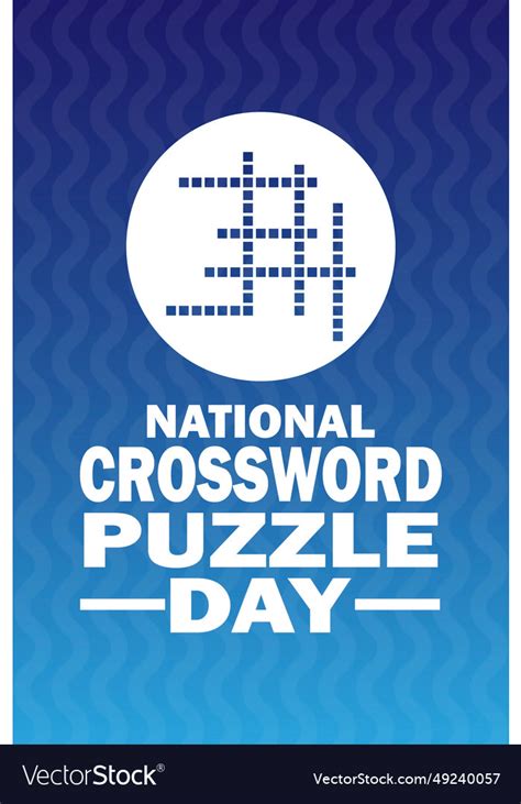 National Crossword Puzzle Day Royalty Free Vector Image