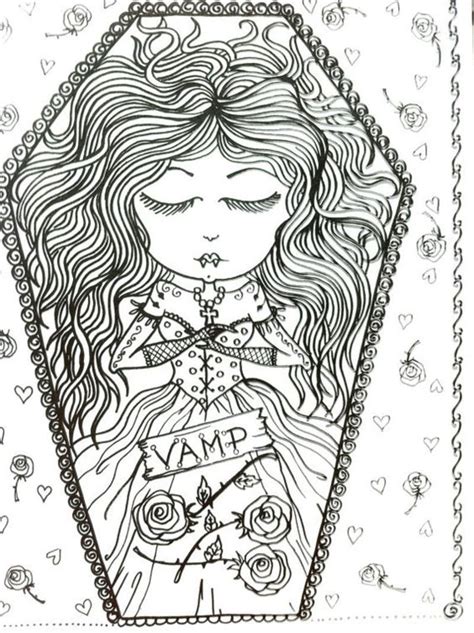 Cool Cute Vampire Girl Coloring Page Coloring Sheets