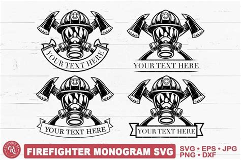 Firefighter Monogram Svg Hero Fireman Fire Dept Axe Png