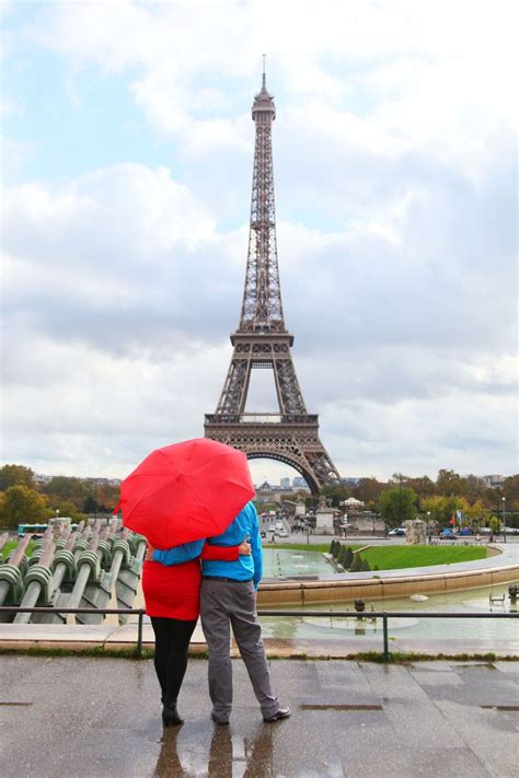 Red Umbrella In Paris Eiffel Tower Paris Eiffel