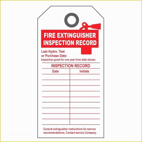 Free Fire Extinguisher Inspection Tags Template Printable Templates