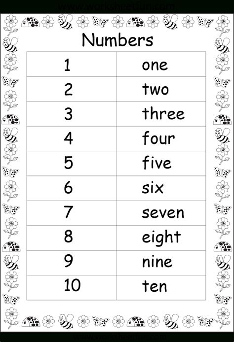 If a number falls in the range of one to ten and is not a whole number, it. Number Word Worksheets 1-10 | NumbersWorksheet.com