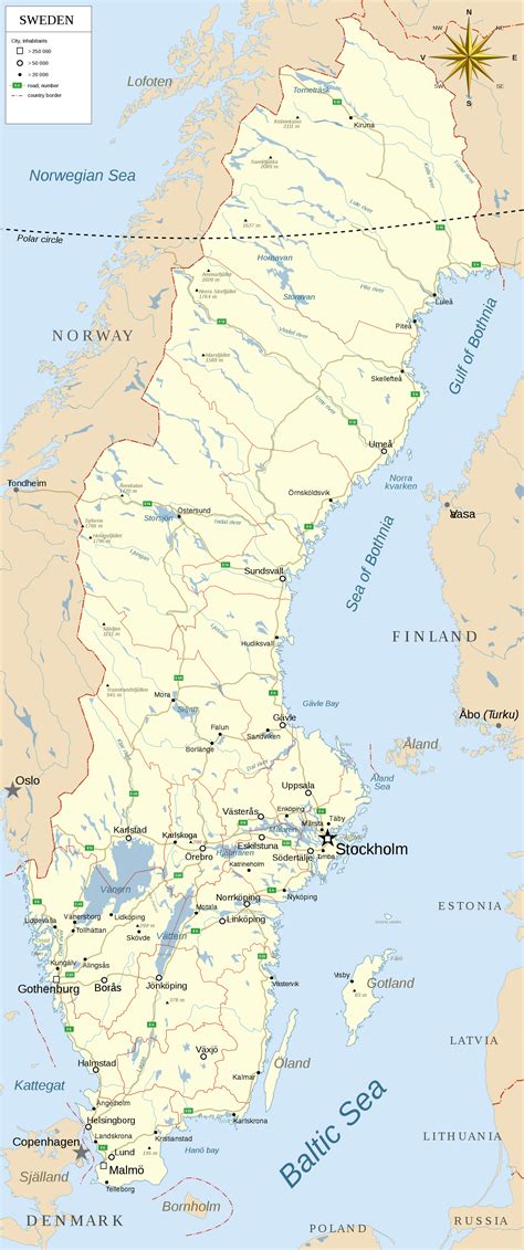 Alvesta, arjeplog, arvidsjaur, åre, boden. Detailed map of Sweden with administrative divisions ...