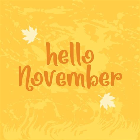 Premium Vector Hand Drawn Hello November Banner Template For Autumn