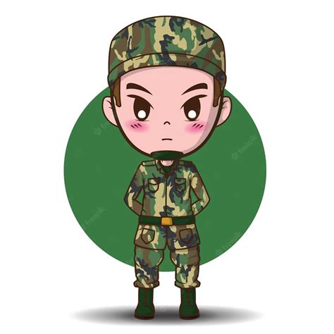Premium Vector Cute Army Soldier Boy Cartoon Vector Cartoon Character