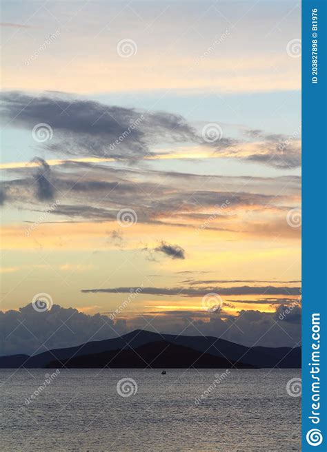 Seaside Town Of Turgutreis And Spectacular Sunsets Stock Photo Image