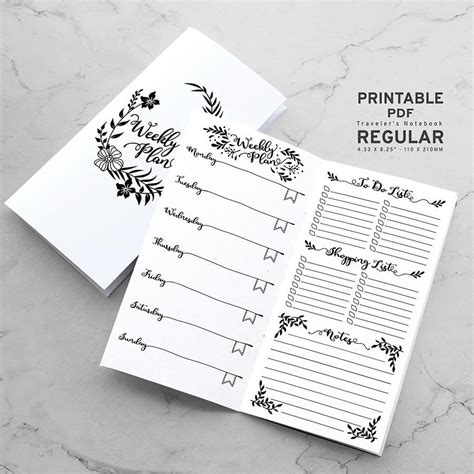 Daily Planner Inserts Weekly Planner Inserts Weekly Planner Printable