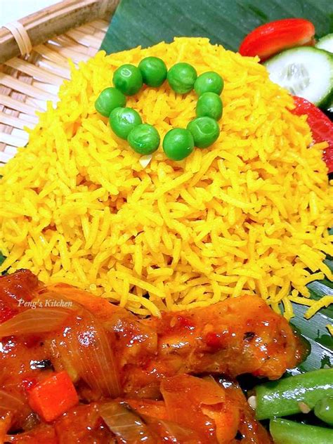 Tak kira nasi beriyani ke, nasi minyak ke. Peng's Kitchen: Nasi Kuning & Ayam Masak Merah