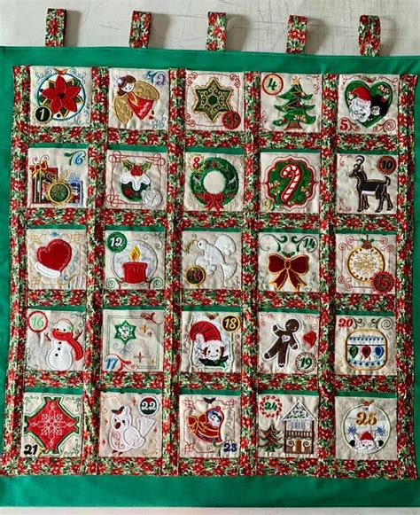 Christmas Advent Calendar Blocks In The Hoop Machine Embroidery Design
