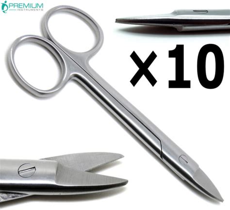 10 Pcs Dental Straight Crown Scissors 45 Wire Cutting Orthodontics
