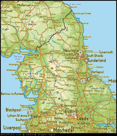 Map Of North West Of England Englanhd