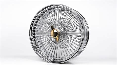 22x8 Wire Wheels Fwd 150 Spoke Straight Lace Chrome Center With Gold Knock Off Rims Ww089 2