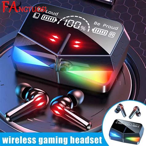 Headset Bluetooth Gaming Tws M28 Earphone Dual Mode Bass Headphone Led Smart Display Shopee