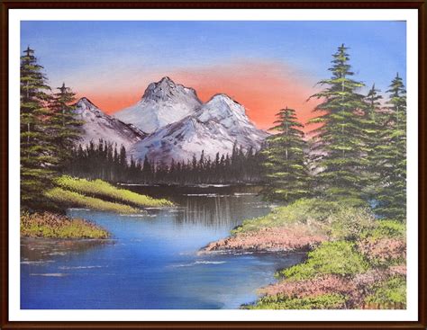 Mountain And Lake Landscape Digital Prints Oil Painting Etsy