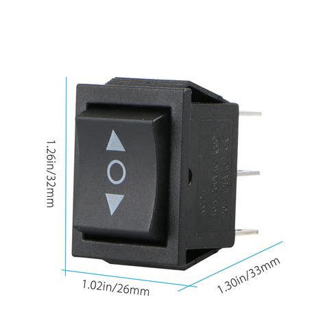 Dpdt 20 Amp Continous 6 Pin On Off On Momentary Rocker Switch