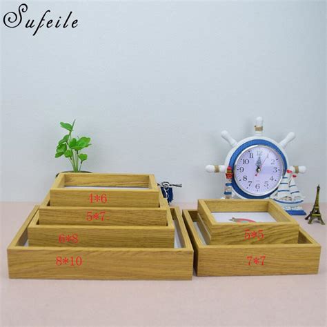 Sufeile Simple Plant Specimens Double Sided Glass Frame 6 Inch Solid Wood Creative Decorative