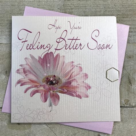 white cotton cards Hope You Feeling Better Soon Handmade Get Well Card