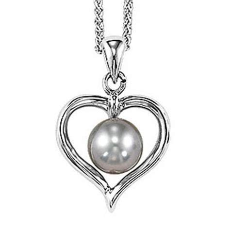 Sterling Silver Heart Shaped Pearl Pendant Mullen Jewelers