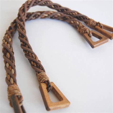 Purse Handles Rope And Wood 1 Set
