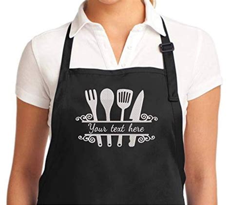 Personalized Chef Apron Embroidered Kitchen Design Aprons For Women An Custom T Shirts
